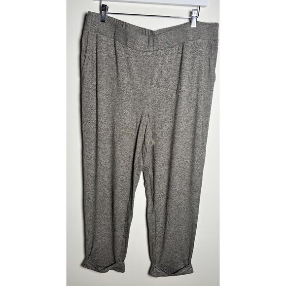 J.Jill Wearever Collection Cuffed Crop Joggers Elastic Waist Pants Brown Large - Picture 2 of 11